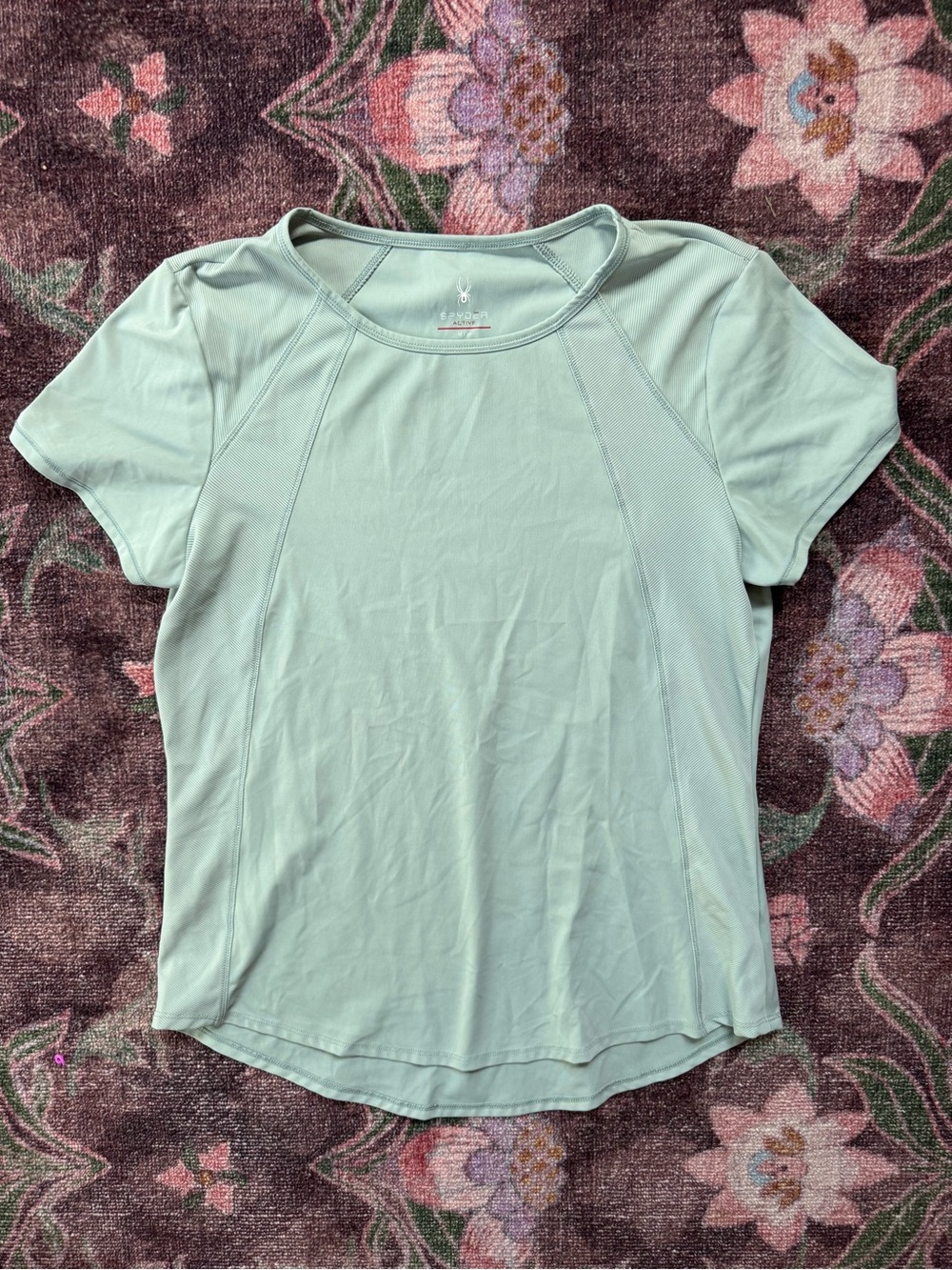 Spyder Women's Light Sage Green Active Short Sleeve Top - Size Medium